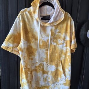 No Boundaries Yellow and White Tie-Dye Top